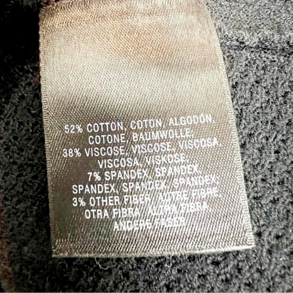 VTG Anthropologie Angel of the North Black Zip Cotton Peplum Cardigan Size S - Picture 6 of 6